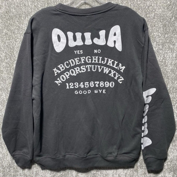 NWT Ouija Board Grey Sweatshirt Spooky Halloween Horror October Fall Festive New - Picture 2 of 7